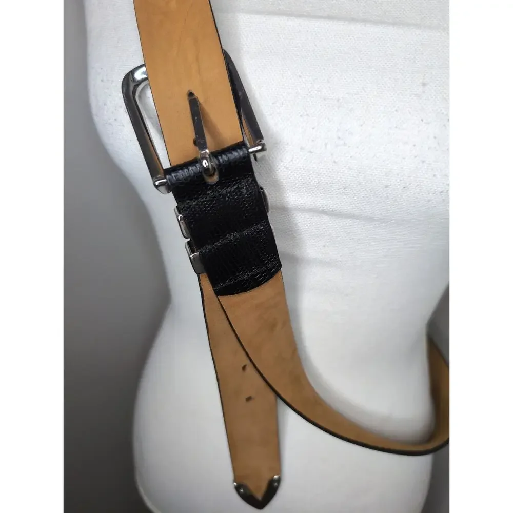 Remo Tulliani Andre calfskin Italian leather reptile embossed belt USA